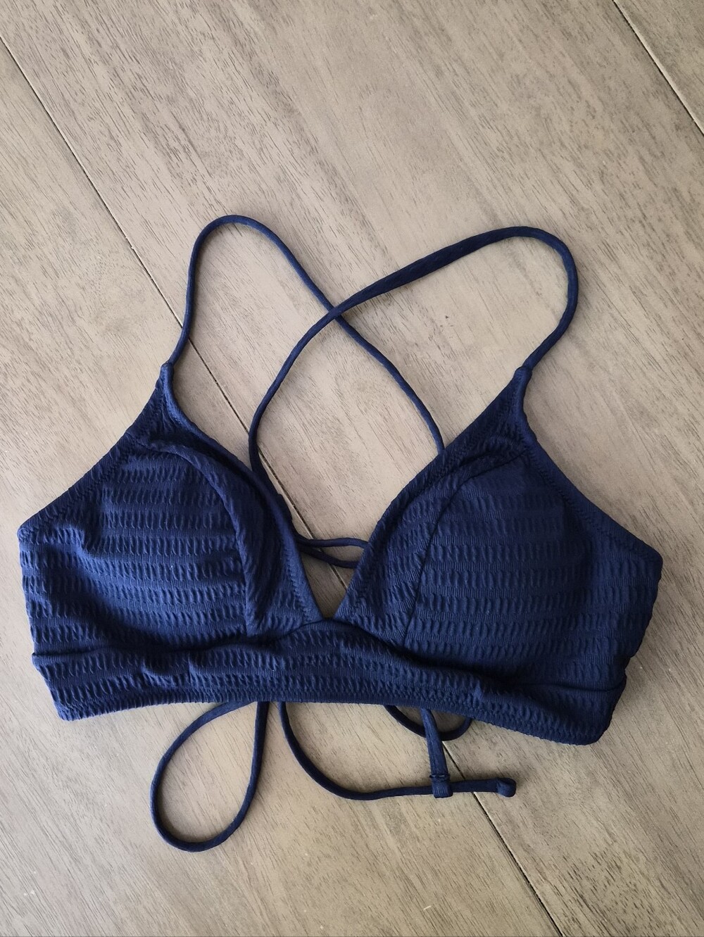 Cupshe Crossback Navy Bikini Swim Top